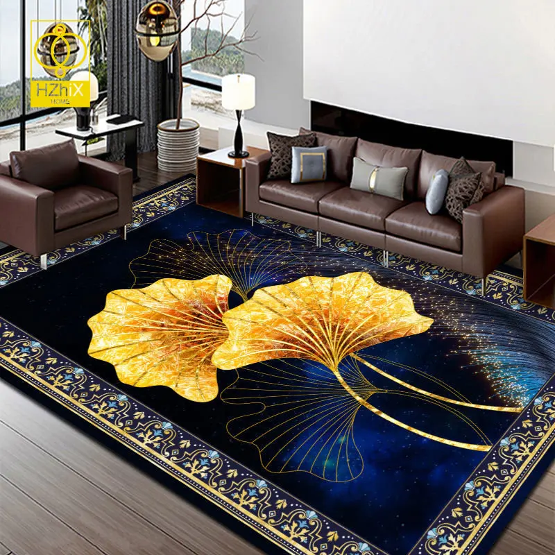

Ginkgo Leaf Print Carpet Living Room Home Decor Soft Golden Non-slip Large Mat Entrance Hallway Doormat Bedroom Bedside Area Rug