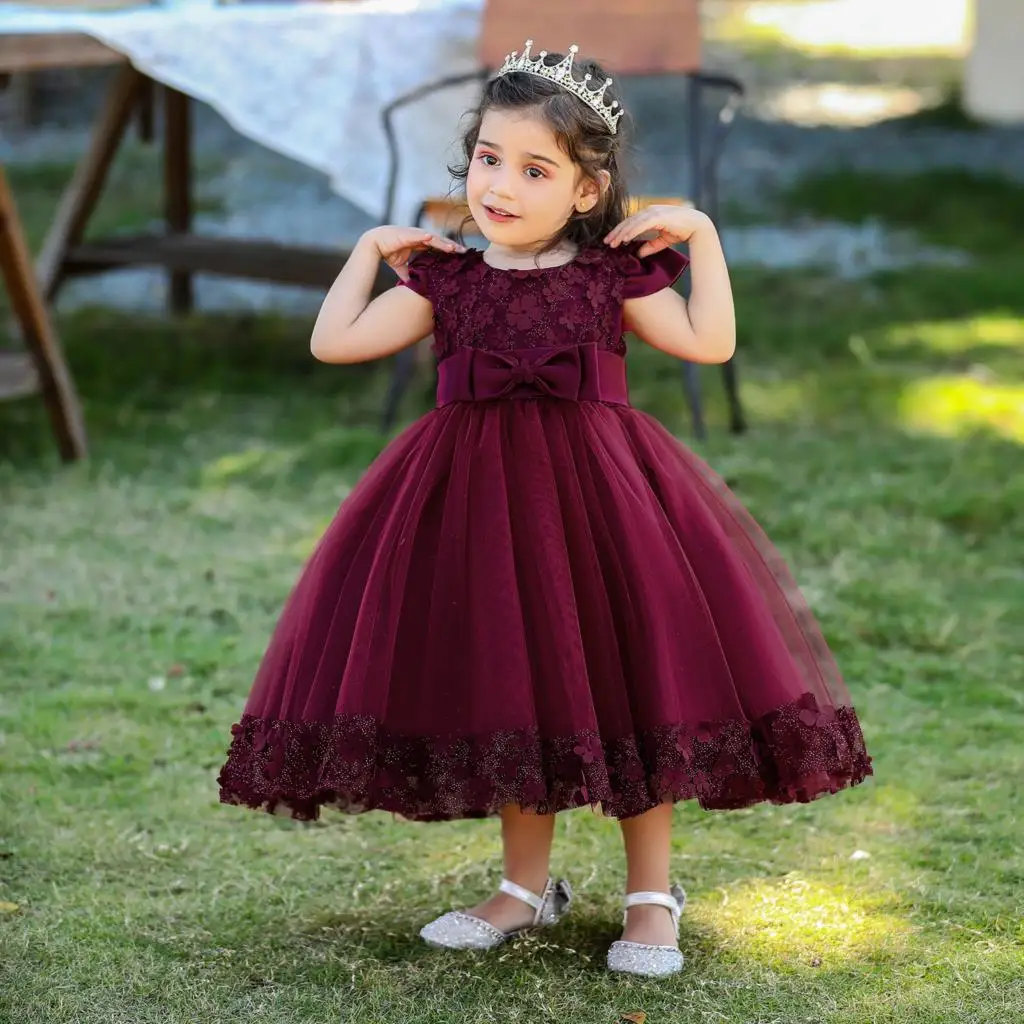 

Wedding Party Dresses Prom Gown Vestido Baby Clothes 1 Year Birthday Princess Dress For Baby Girls Toddler Christening Lace Tutu