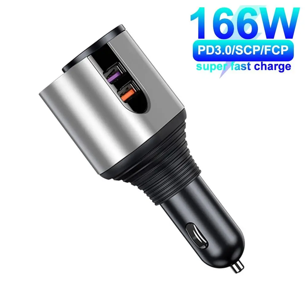 

New Fast Charging Mobile Phone 166W Type C Car Charger Dual Ports PD+PD
