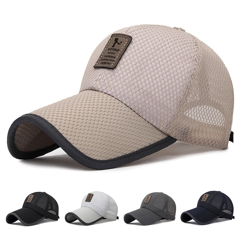 

Full Mesh Sunshade Mesh Cap Extended Brim Baseball Cap Wide Brim Hat Outdoor Breathable Sun Protection Adjustable Snapback Cap