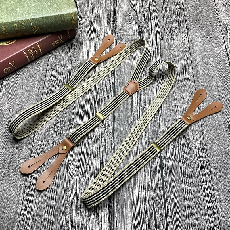 Винтажные мужские подтяжки 2*110 см с 6 кнопками и Y-образной спинкой регулируемые