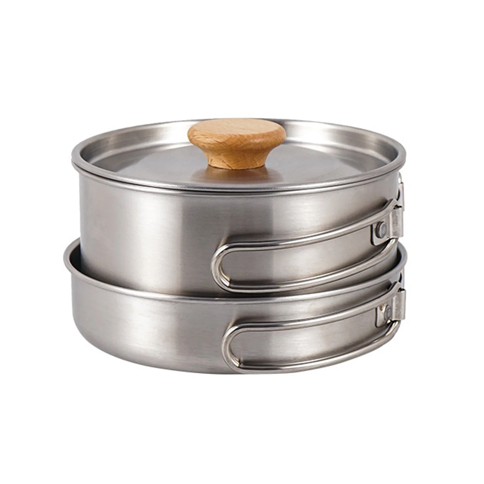 

Набор посуды из нержавеющей стали, легкие антипригарные кастрюли, кастрюли для отдыха на открытом воздухе, походов