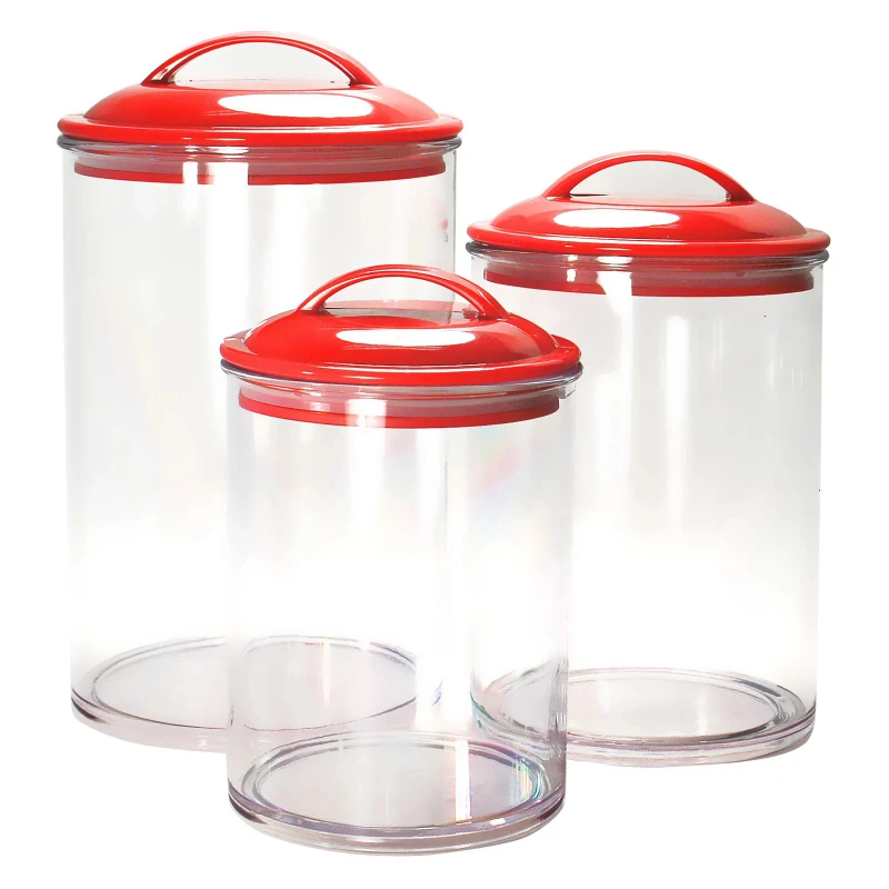 

, Acrylic Canister Set of 3, Red