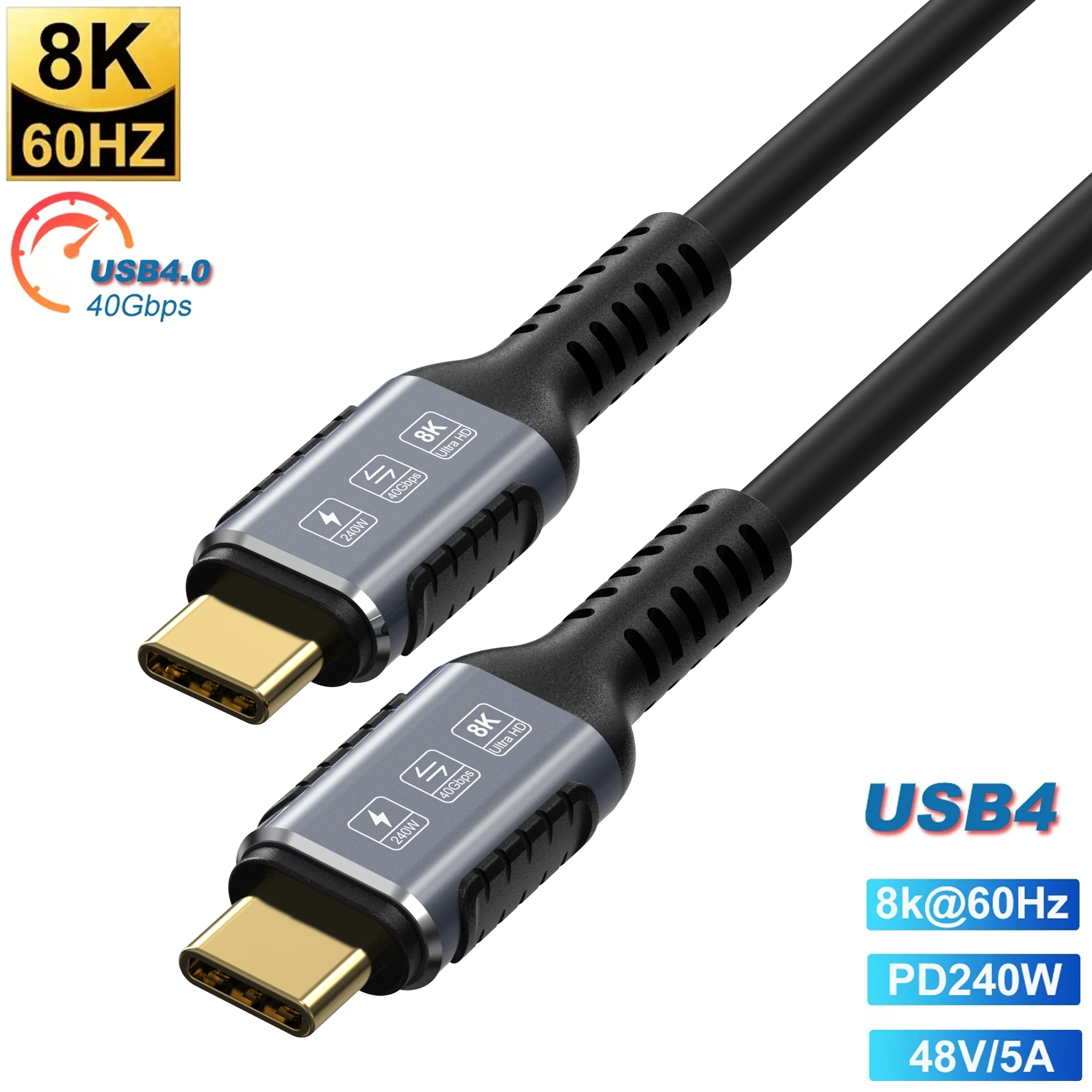 

8K Video & 240W Charging, 40Gbps USB 4.0 Cable Type-c Cable/ Display Cable with PD 3.1 Compatible with Thunderbolt 4, MacBook,