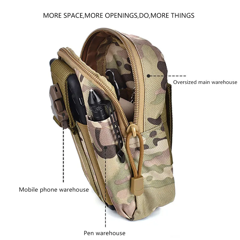 

6.5 Inch Military Pouch Tactical Belt Waist Bag Outdoor Waterproof Phone Bag Hunting Bag Men Coin Purse Belt Pocket