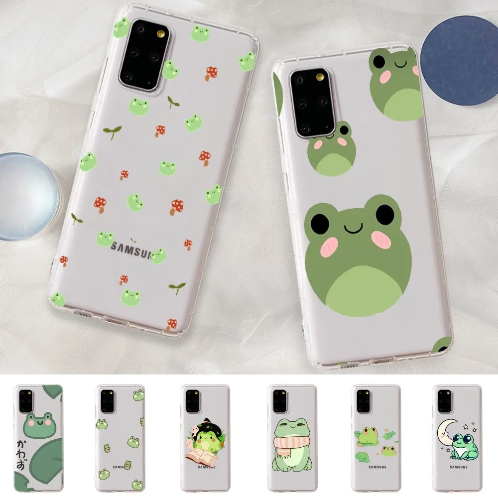 Mint Green The Frog Mushroom Phone Case for Samsung A12 21 30 31 51 52 70 71 Redmi8 9 10 Honor10 50 Clear