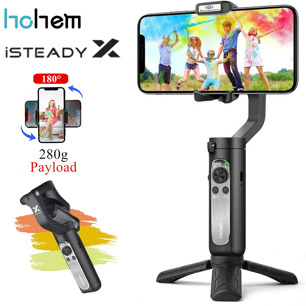

Hohem iSteady X Smartphone Gimbal 3-AxisHandheld Stabilizer for iPhone12 11Pro/Max Max Samsung Xiaomi Huawei P30 Pro Youtube