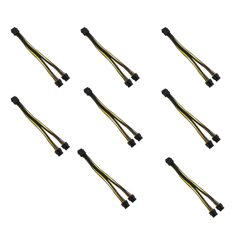 

Pcie 8 Pin до 2X8 Pin (6 + 2) PCI Express, адаптер питания, кабель PCIE Y-Splitter, Удлинительный кабель 8 дюймов (8 шт.)