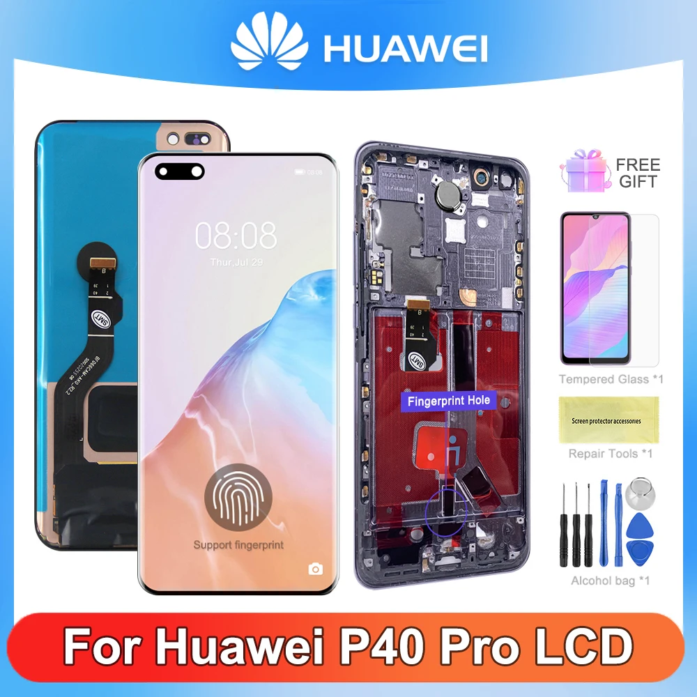 

6,58 ''оригинальный экран для HUAWEI P40 Pro ЖК-дисплей сенсорный экран дигитайзер в сборе с рамкой для Huawei P40 Pro ELS-NX9 LCD