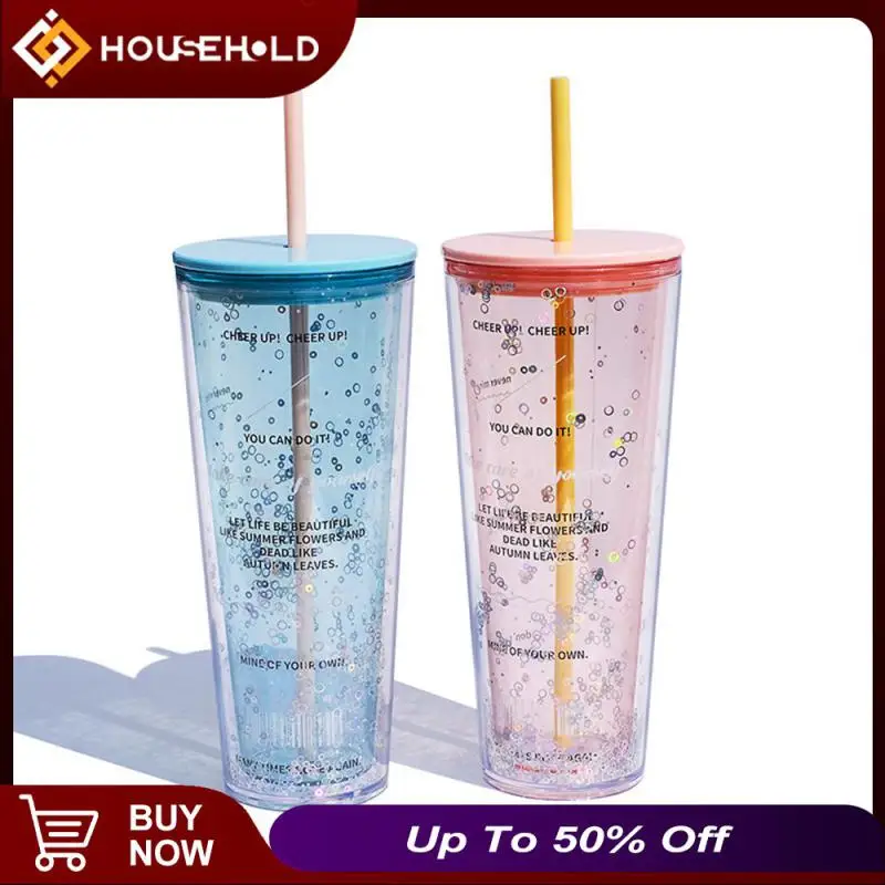 

Plastics Smooth Edges Without Damaging The Mouth Straw Cup High-capacity Straw Plastic Water Bottle Simplicity Coffee Cup