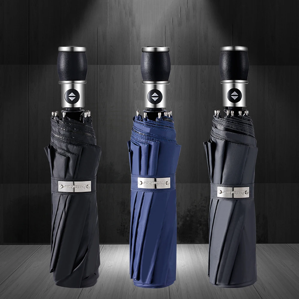 

Luxury Automatic Umbrella Men Business Windproof Folding Umbrella Rain 10 Ribs Big Golf Umbrellas UV Portection Guarda Chuva