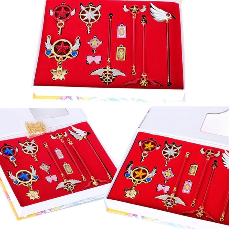 1 набор милых аниме картонных брелок сакура в комплекте металлические подвесные