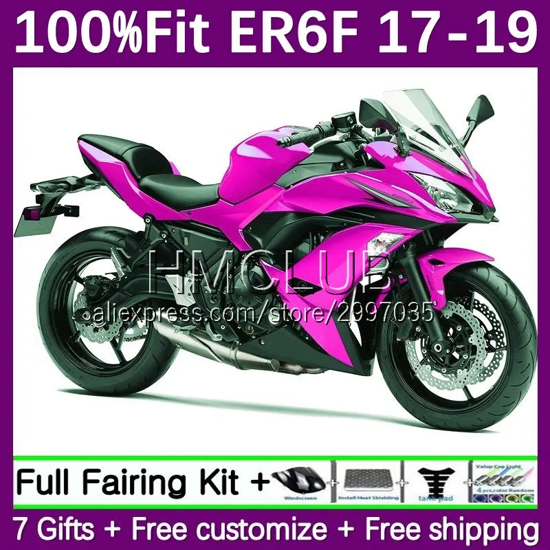 

Injection Body For KAWASAKI NINJA ER 6F 650R ER6 F 67No.38 650 R ER-6F 2012 2017 2018 2019 ER6F 17 18 19 OEM Fairing rose pink