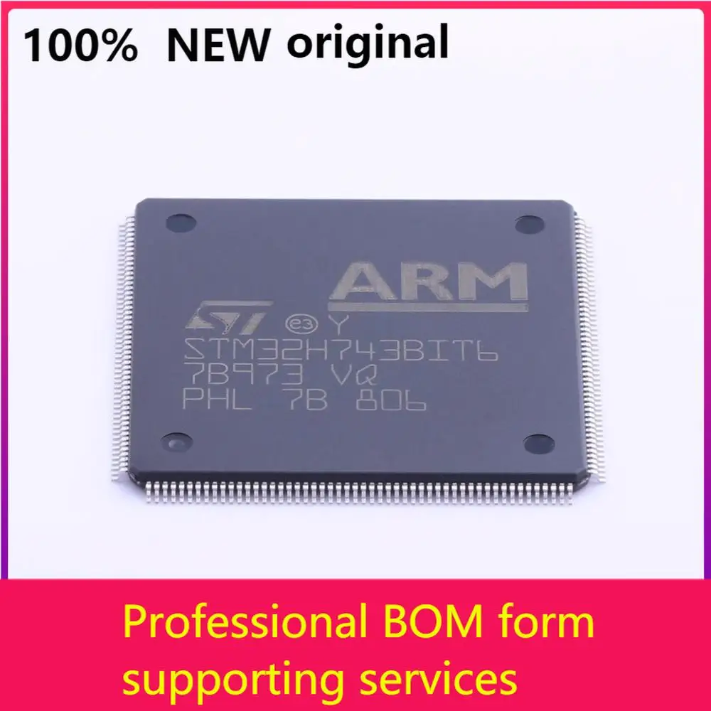 

MCU 32-Bit STM32 ARM Cortex M7 RISC 2MB Flash 1.8V/2.5V/3.3V 208-Pin LQFP Tray - Trays STM32H743BIT6100% original