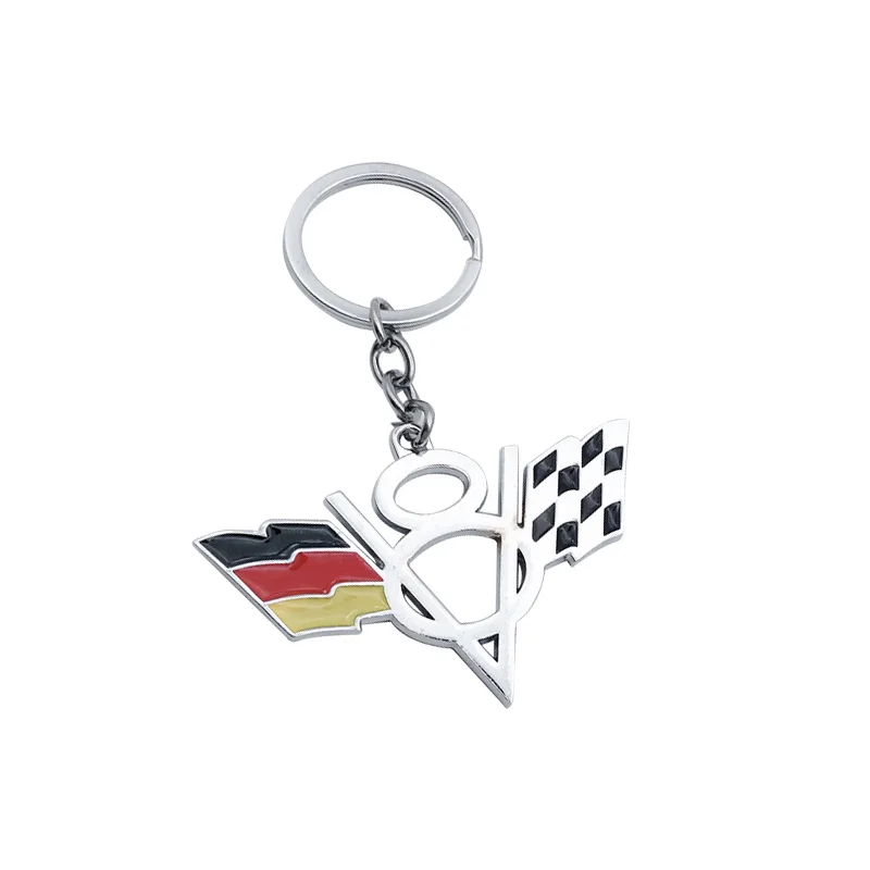 

Car Keychain Germany Flag V8 Keyring Tags Alloy Decoration Gift For Bmw Audi Mercedes Benz Vw Opel Auto Motorcycle Accessories
