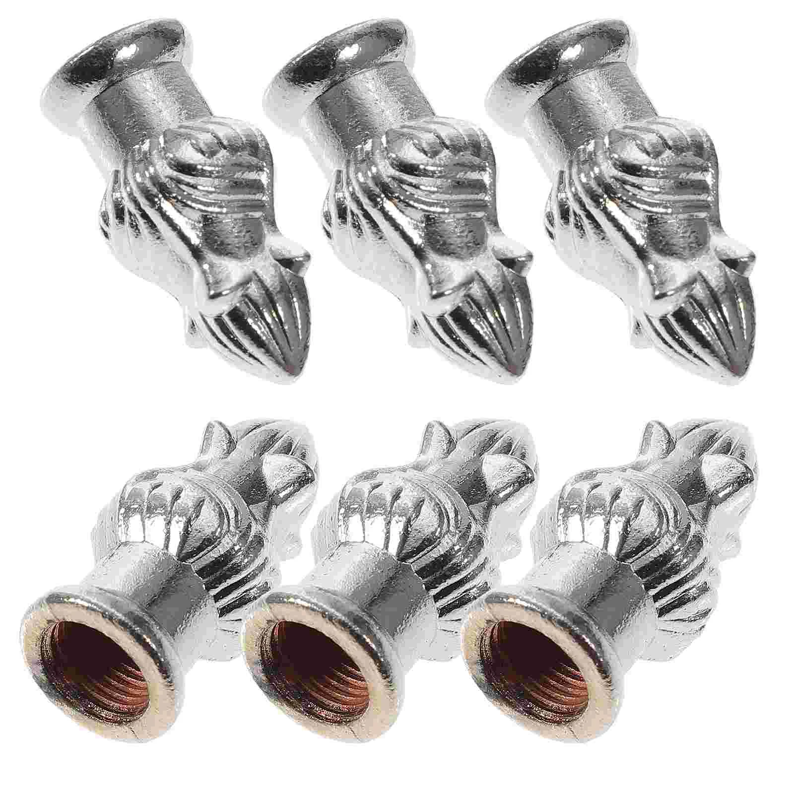 

6 Pcs Light Covers Fixtures Lamp Finials Decoration Shade Caps Tapped Solid Chandelier Screw