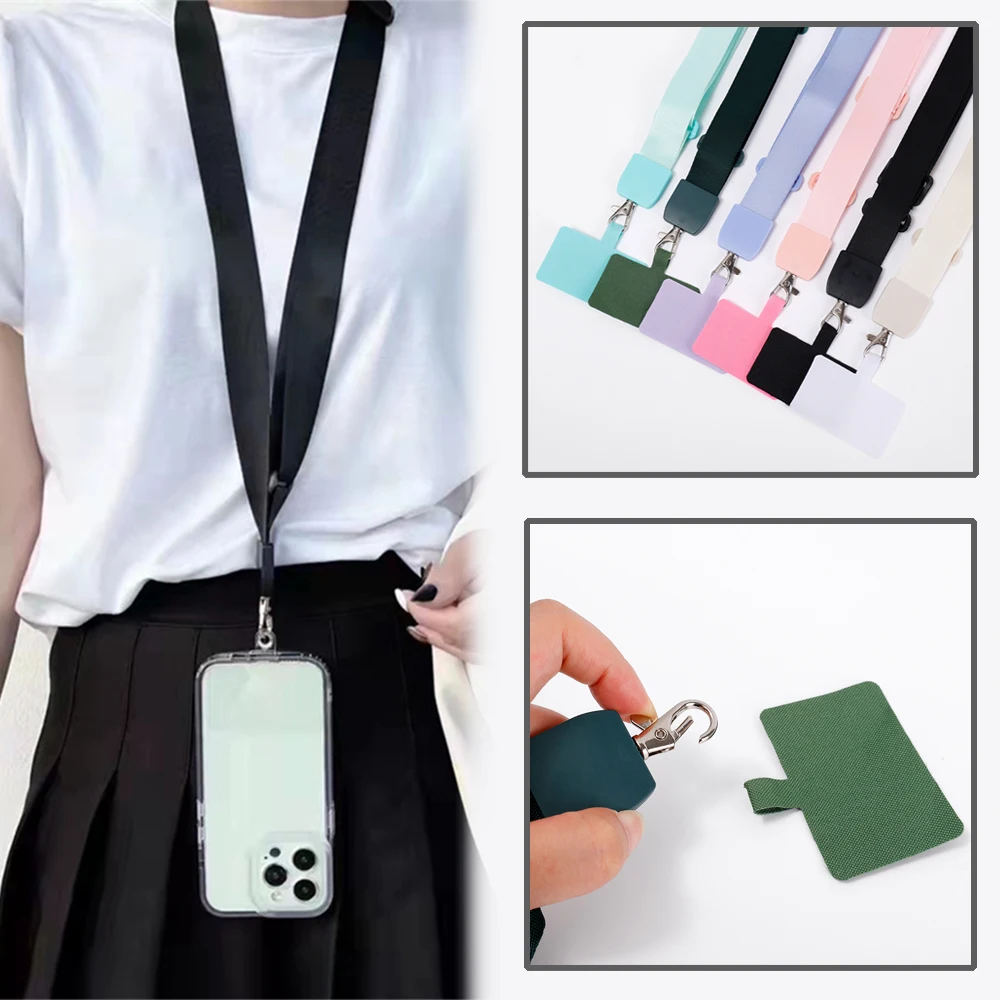 

Съемное ожерелье, подвесная широкая веревка, патч-корд, нейлоновые ремешки для телефона, ремешок для телефона, Регулируемый Ремень Через Пл...