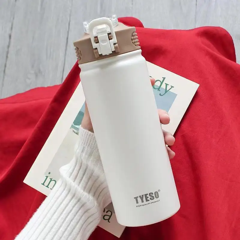 

1Pcs Thermos Mug with Straw Stainless Steel Thermal Insulation Straight Cup Thermal Water Bottle Tumbler Thermocup 530/750ML