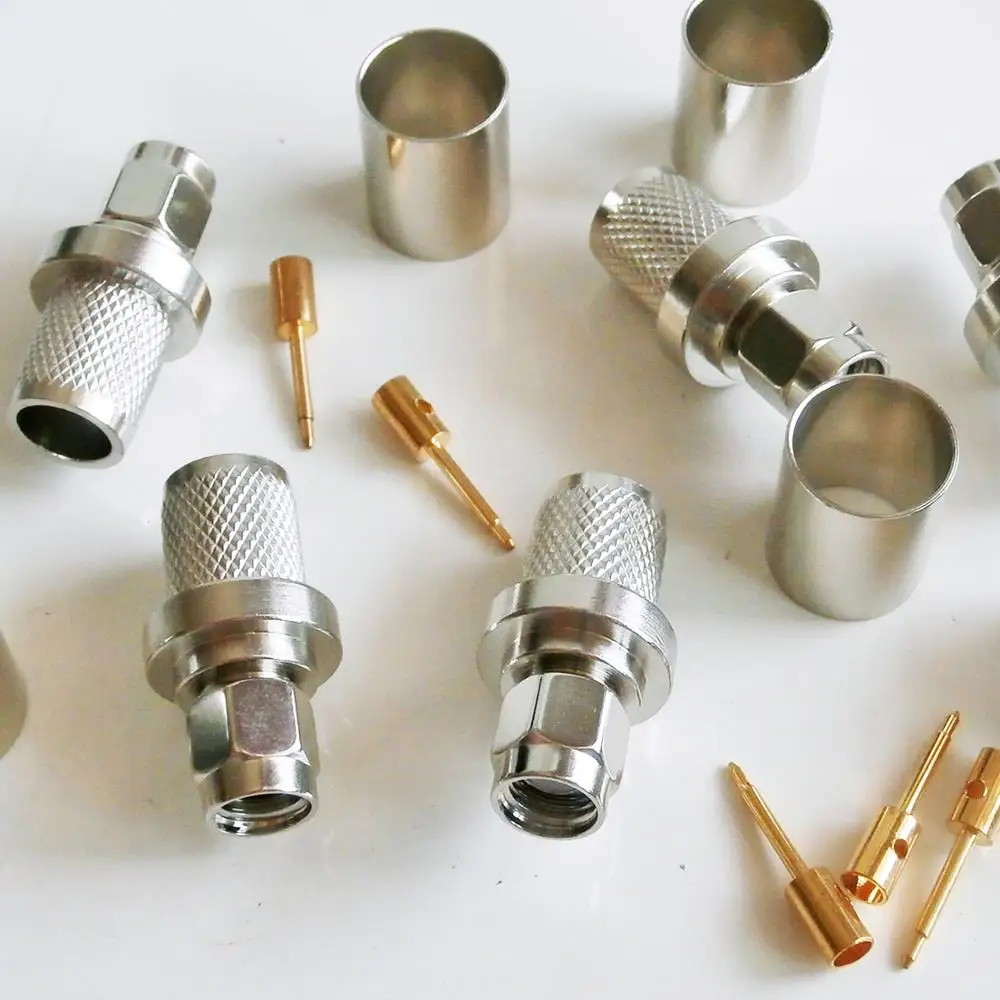 

10X Pcs RF Coax Connector SMA Male Jack Crimp for LMR400 RG8 RG213 RG214 RG165 7D-FB Cable Plug Nickel Plated High-quality