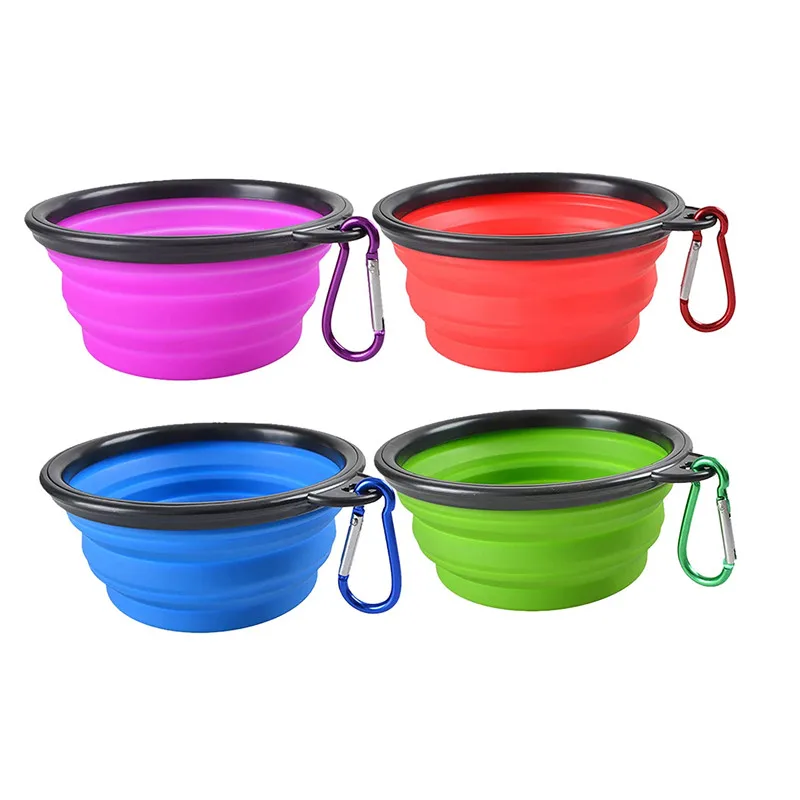 

Trendy Pet Bowl Dog Travel Bowl Portable Foldable Collapsible Outdoor Travel Bowls Food Water Bowl Cat Bowls Pet Feeding Dishes
