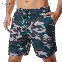 samlona 2022 stylish simplicity men shorts multi pockets skinny short bottoms latest summer lace up camouflage beach shorts