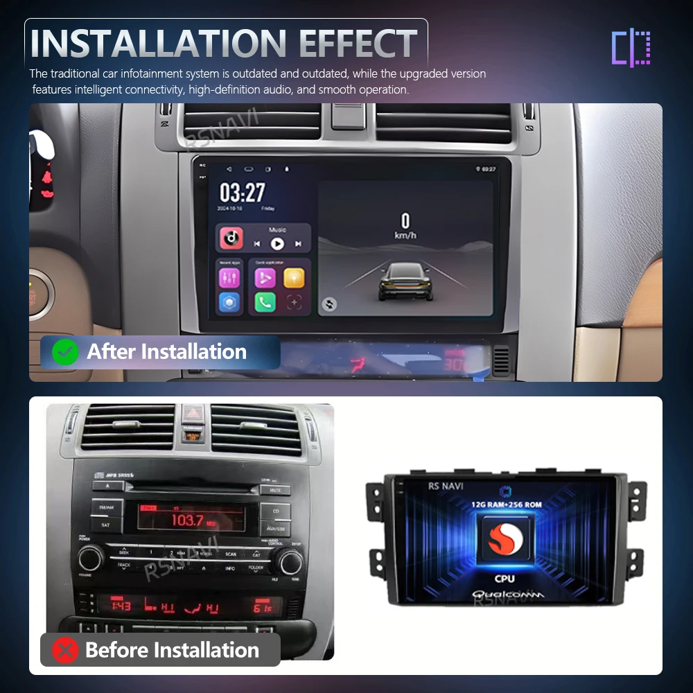 Фото Автомагнитола Android 16 Qualcomm с Carplay и Auto, 2K экран, мультимедиа для Kia Borrego Mohave 2008-2012, GPS, беспроводное видео, головное устройство №2