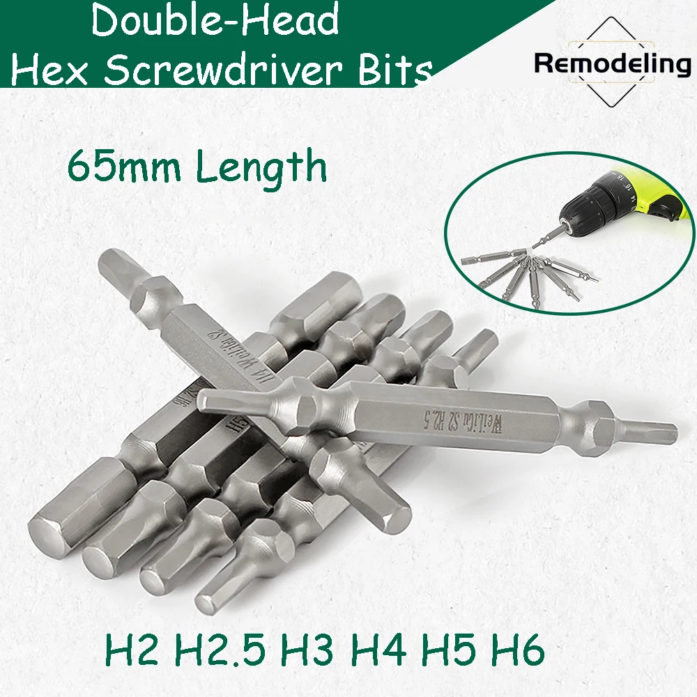 1 шт. шестигранные отвертки с двойной головкой H2-H6 магнитный шестигранный