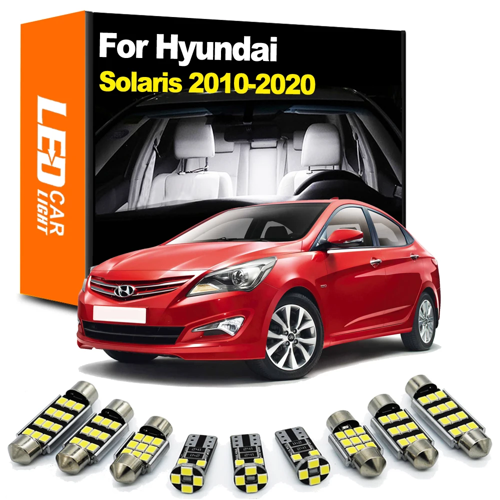 

Zoomsee 8 шт. комплект светильник для Hyundai Solaris 2010-2016 2017 2018 2019 2020 Canbus автомобильная лампа Внутренняя купольная карта лампа для багажника