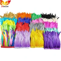 zpdecor sale 35 40cm rooster tail feathers trim 2 yard per lot