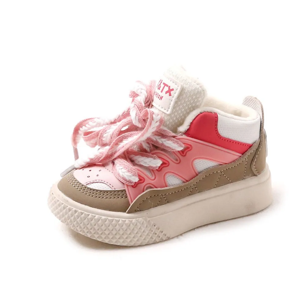 

Высокие замшевые кроссовки для девочек, новинка осень-зима 2022, повседневная обувь для маленьких девочек, кроссовки с мягкой подошвой для ма...