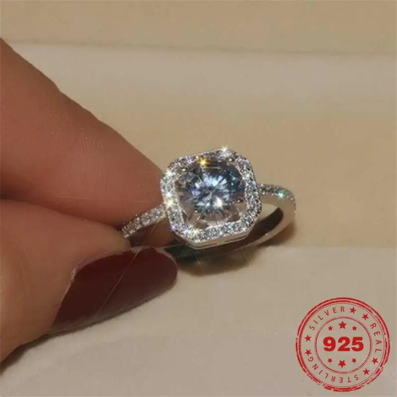 100% 925 Sterling Silver color Diamond Ring Jewelry Temperament Bague or Bizuteria for Women Gemstone diamond Ring for women