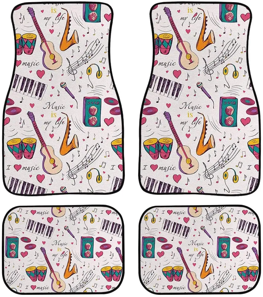 

chaqlin Car Floor Mats Eiffel Tower Full Set Carpet Car Mats Floor Car Mats for SUV Sedan Truck Van Automotive Accessories Unive