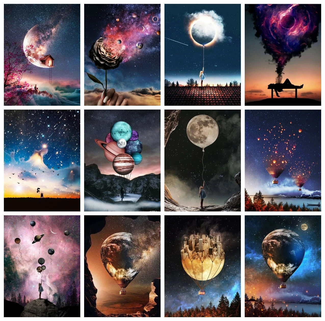 

Алмазная 5D Вышивка «Вселенная», «Луна», «Ночная Ночь»