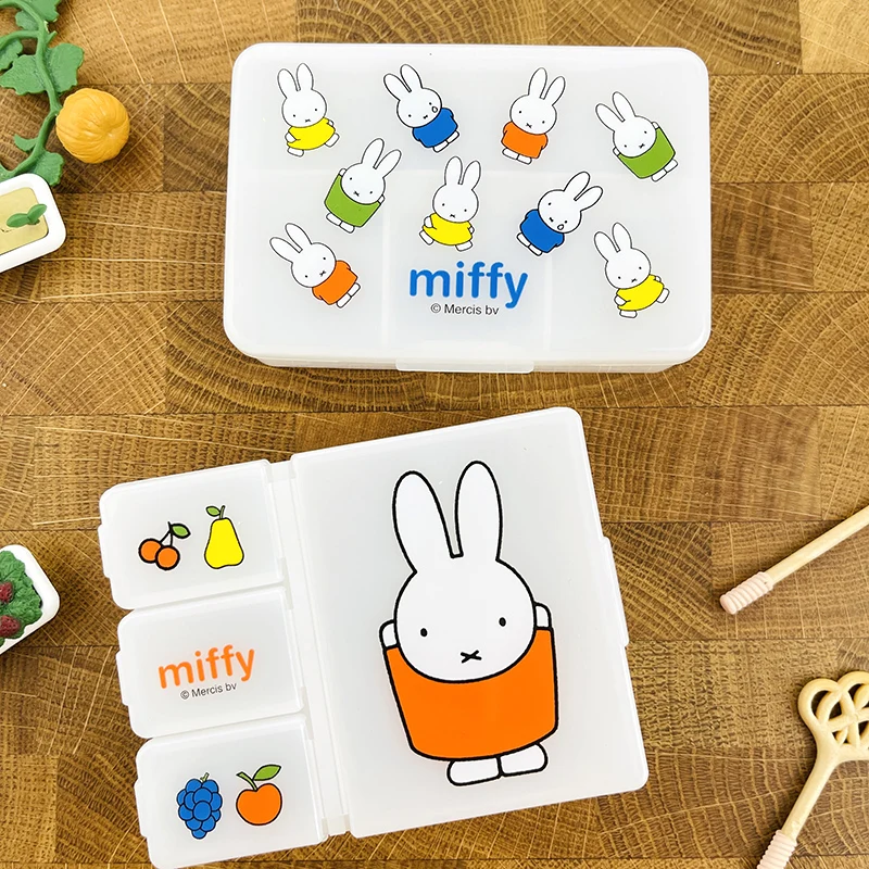 

Kawaii Miffy аниме мультфильм милые портативные ювелирные изделия мини пакет медицинские путешествия маленькая коробка для хранения