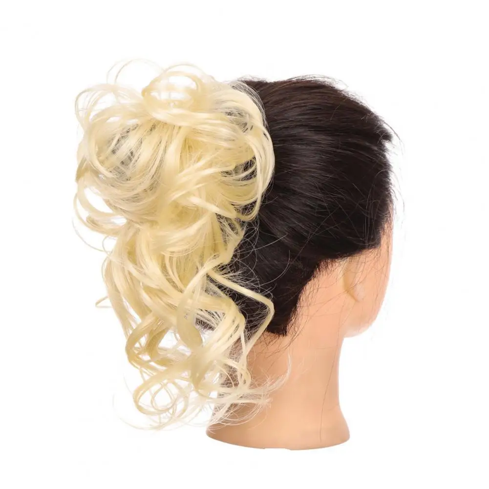 

Hair Scrunchies Soft Women Curly Donut Hair Scrunchies Easy to Use Anti-knotting Curly Donut Chignon