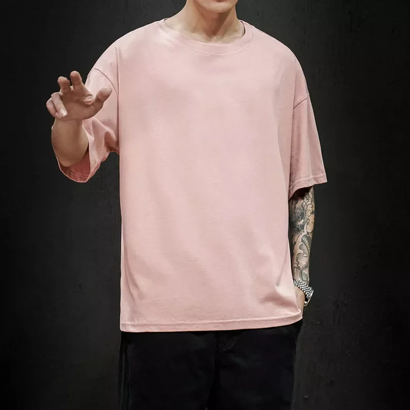 

Summer Men's T Shirt 2022 Fashion Solid T Shirt Mens Hip Hop Short Sleeve Casual Cotton Mens Streetwear Top Tees