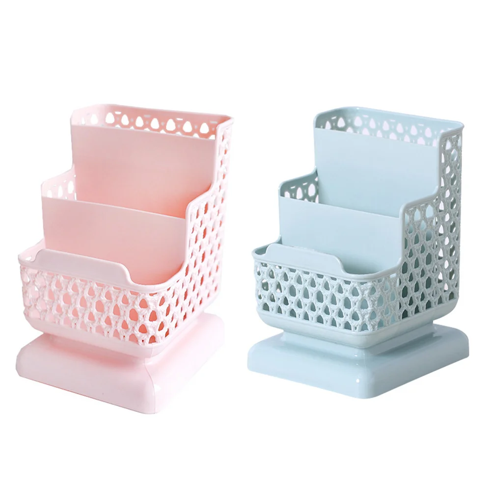 

2 Pcs Home Storage Baskets Make-up Organizer for Pen Desk Phone Holder Creative Shelf Office