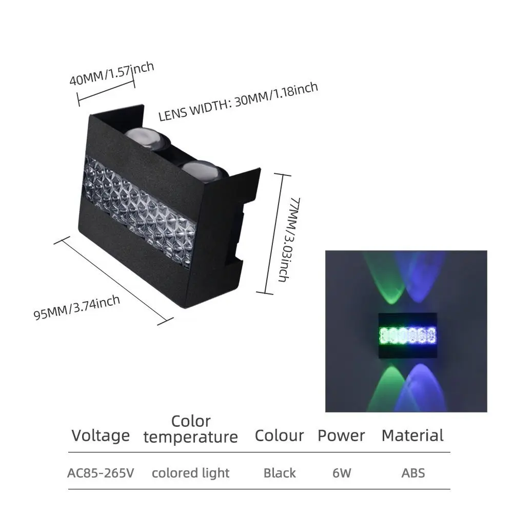 Фото Уличный настенный светильник RGB из ABS-пластика, водонепроницаемый, для сада, с разноцветной подсветкой, 6/8/10 Вт, декоративный, для украшения сада №4