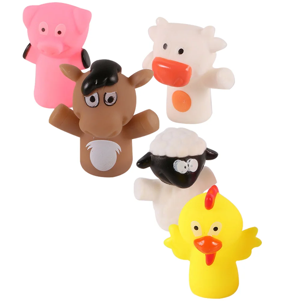 

Puppets Finger Hand Puppet Animal Story Kids Telling Toys Toy Glove Children Cow Family Funny Cute Head Friends Bath Soft