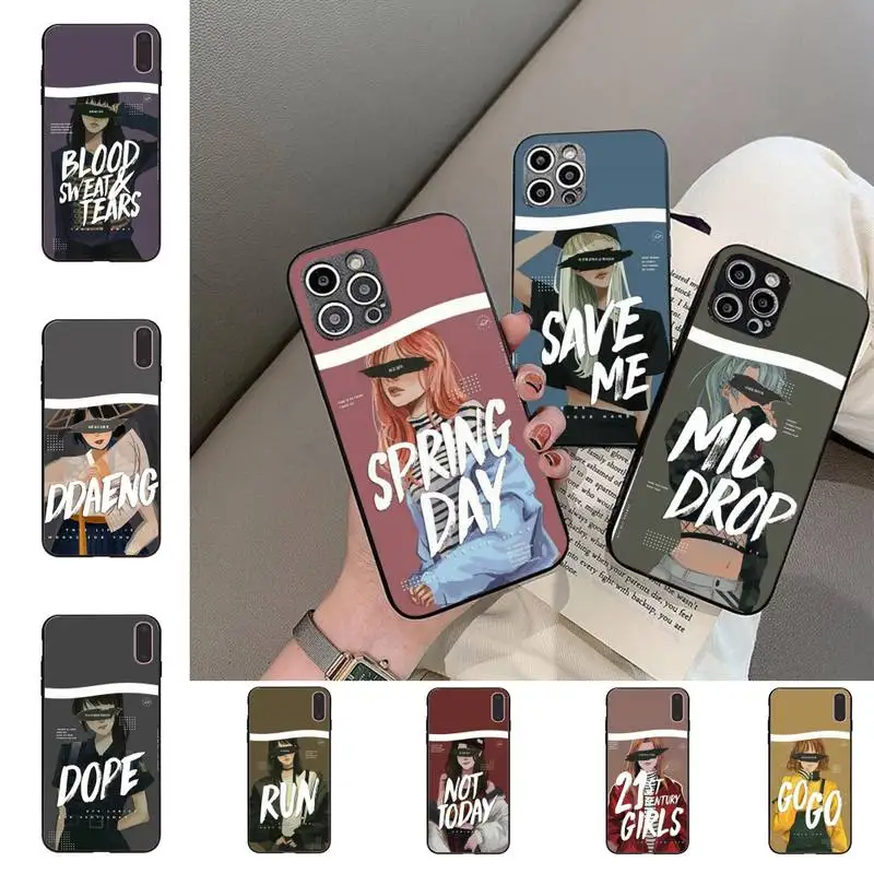 

Pepakomi Bts Perfect Girl art Phone Case for iPhone 11 12 13 Mini Pro Max 8 7 6 6S Plus X 5 SE 2020 XR XS Funda Case