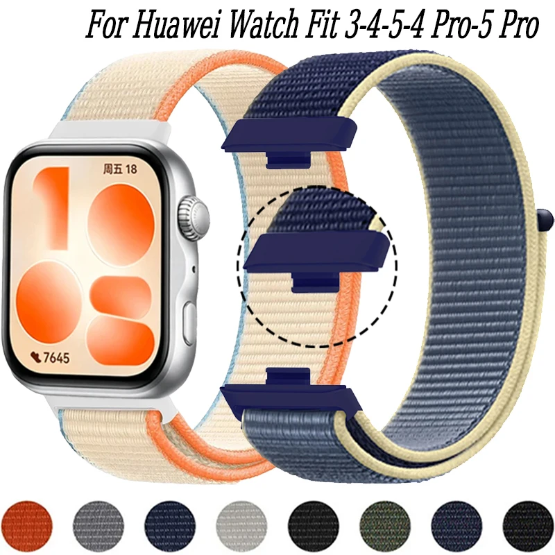Фото Официальный нейлоновый плетеный ремешок для умных часов Huawei Watch Fit 3/4/5, удобный браслет для Huawei Watch Fit 4/5 Pro №1