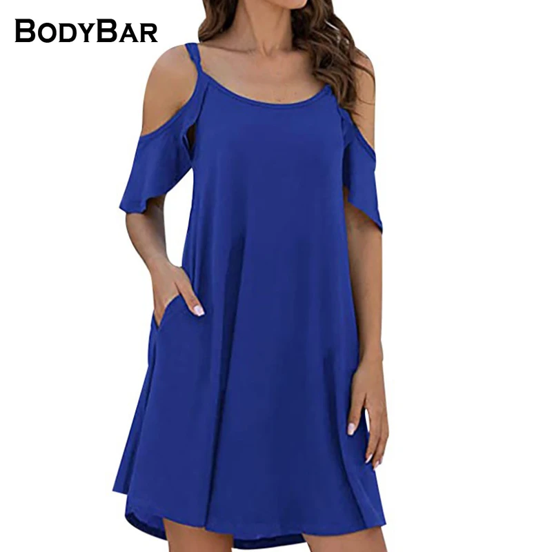 

Женское платье с открытыми плечами на бретелях, однотонное свободное ТРАПЕЦИЕВИДНОЕ ПЛАТЬЕ большого размера с карманами, пляжные женские п...