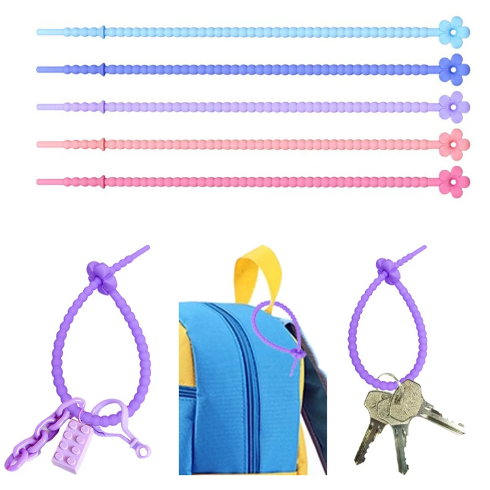 

Strips Silicone DIY Keychain Cable Ties Lanyard Colorful Strap For Keys Winder Data Line Straps For Mobile Hang Accessories