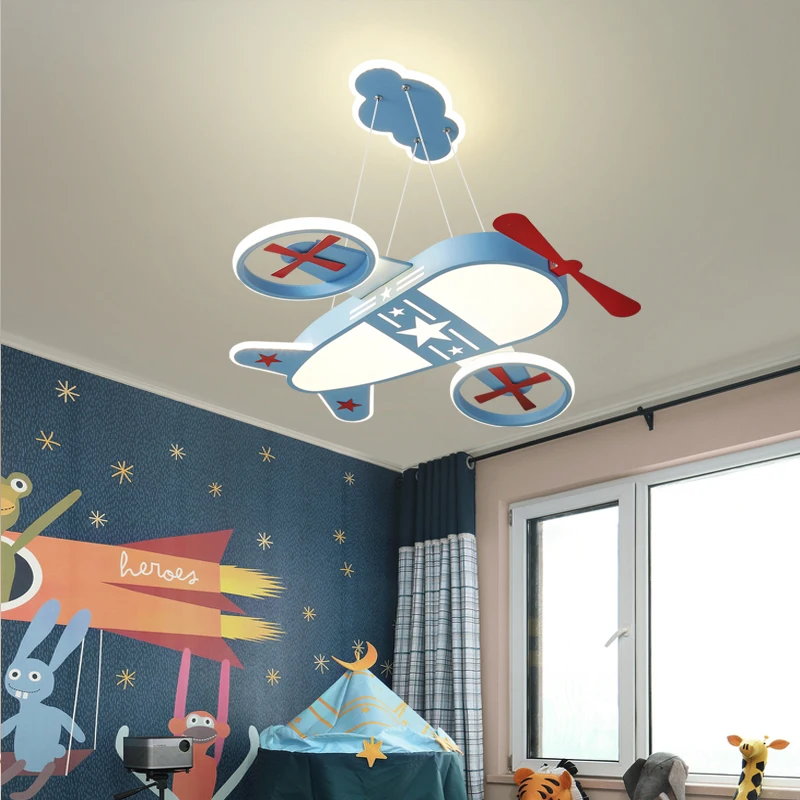 Airplane Children's Living Room Ceiling Lights Boy Simple Modern Creative Cartoon Eye Protection Girl Baby Room Bedroom Lamp