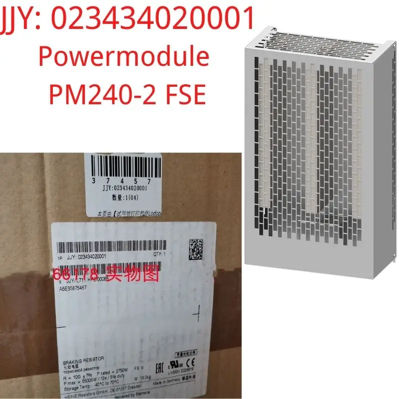 

JJY023434020001 Brand New Fa. Heine Breaking resistor FOR POWERMODULE PM240-2 FSE P_MAX=55kW/12S/5% ED R=10 OHM P_DAUER=2750W