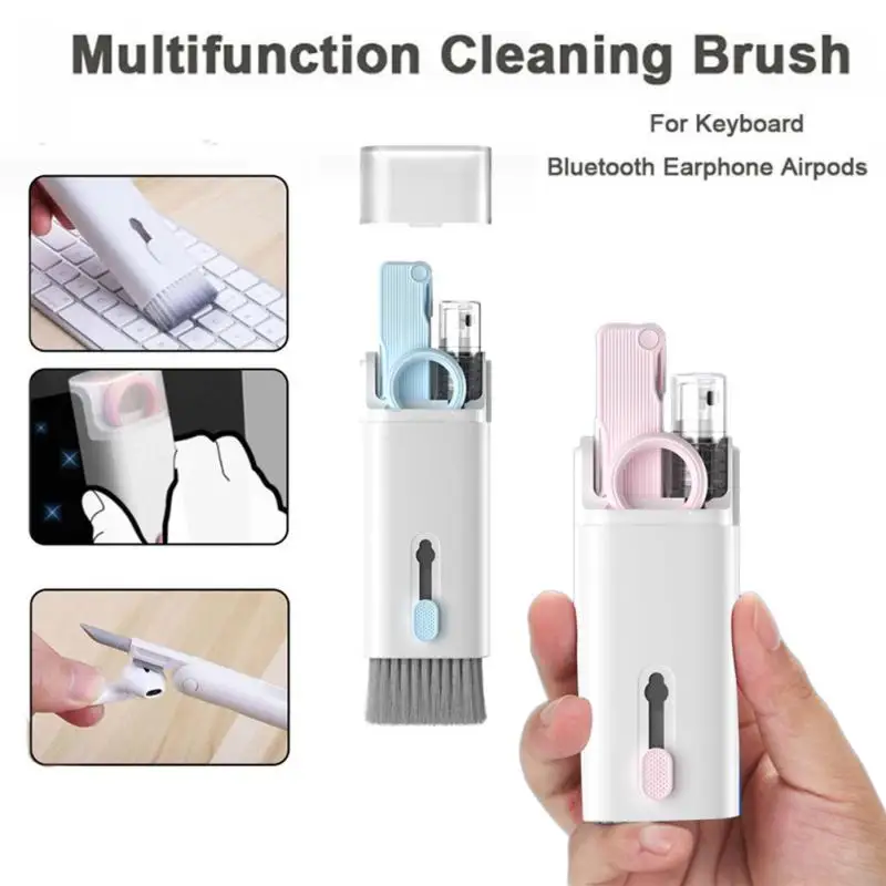 

7-in-1 Cleaner Kit Computer Keyboard Earphone Dust Cleaning Brush Tools Kit Cleaning Pen For Earbud Cell Phone Laptop Camera