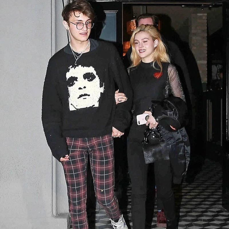 Европа Америка Бестселлер Зимний свитер ERD Портретный принт Черный с круглым