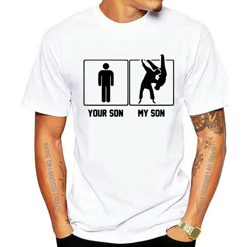 Judo Men's O-neck T Shirt Me And Your First Lesson Is-free Graphic Print Homme Tee