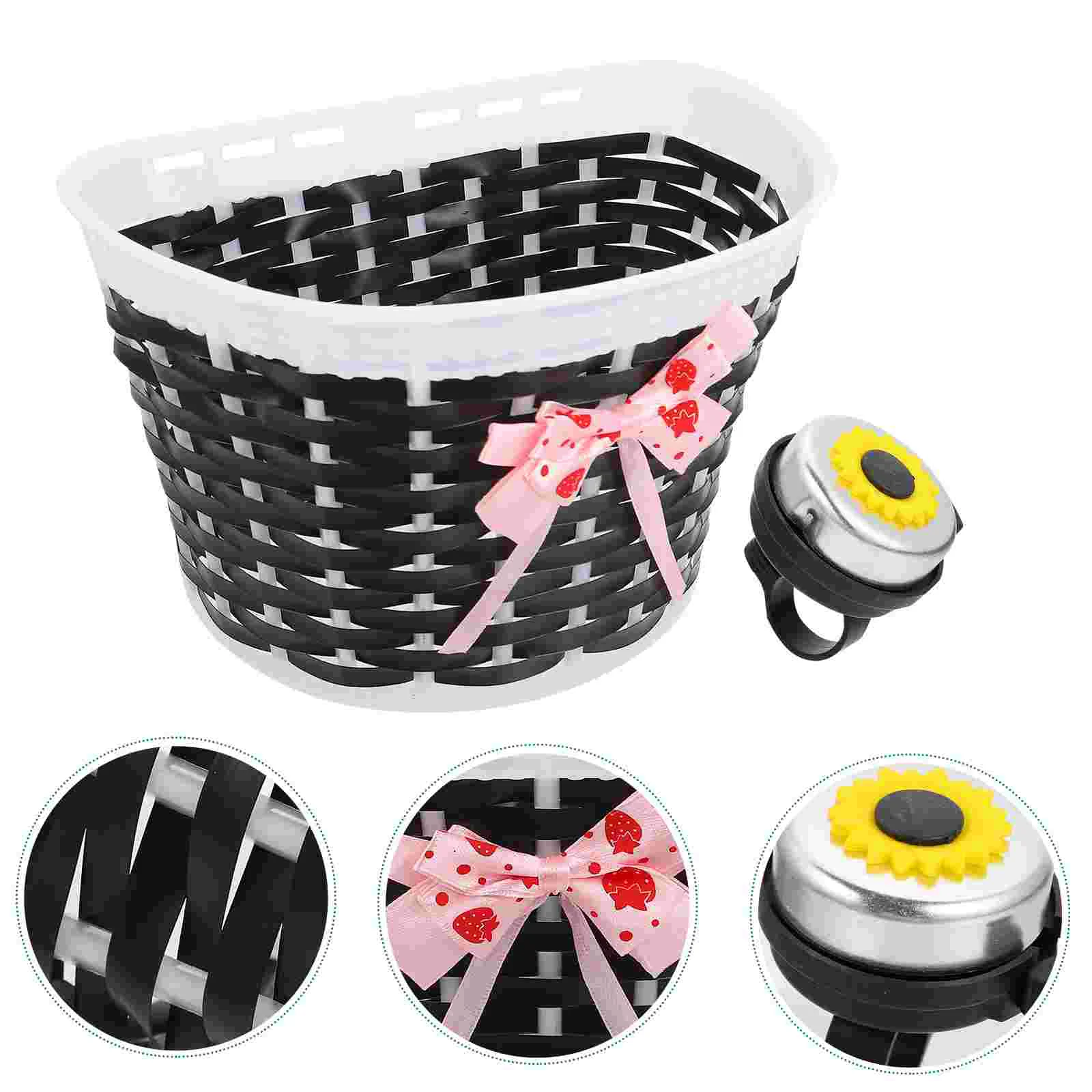 

Basket Bike Kids Girls Handlebar Front Storage Bell Plastic Baskets Scooter Made Hand Bicyclel Accessories Rear Toddler Pannier