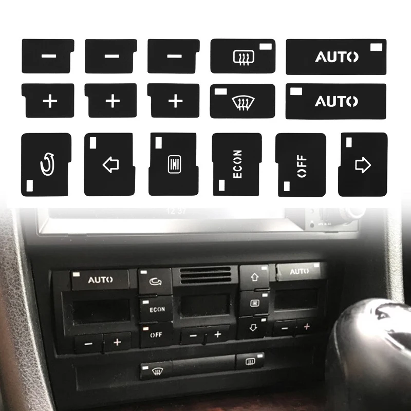 

1 Set Car Air Condition AC Centra Climate Control Button Repair Stickers Decals For Audi A4 B6 B7 2000 2001 2002 2003 2004 Style